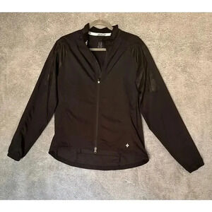 Specialized Women's Cycling Jacket Large Black Reflectors Zip Pouch Ventilation‎